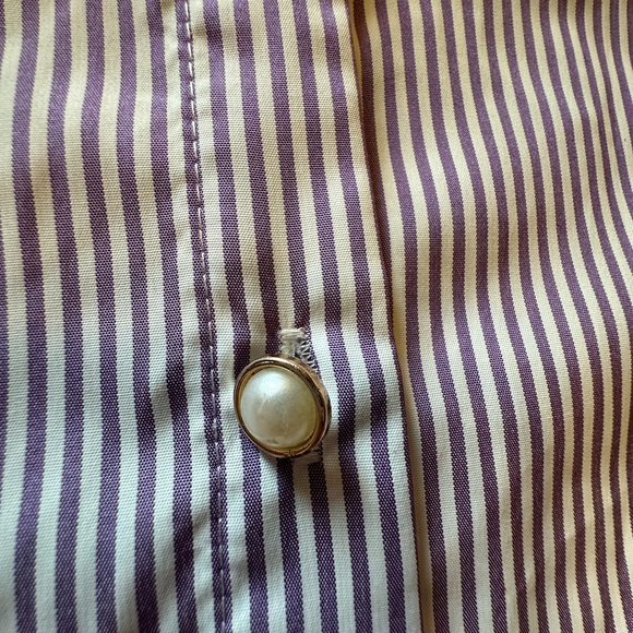 Simplee Plus NWT Purple and White Striped Blouse - Picture 6 of 8